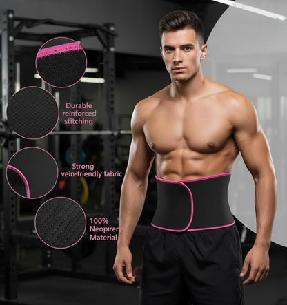 Adjustable Waist Trimmer Belt for Men & Women | Premium Sweat Belt for Workout, Gym, Running & Daily Fitness Support - product photo 6